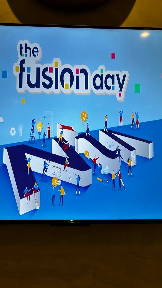 ชื่องาน The Fusion Day บนจอในงาน